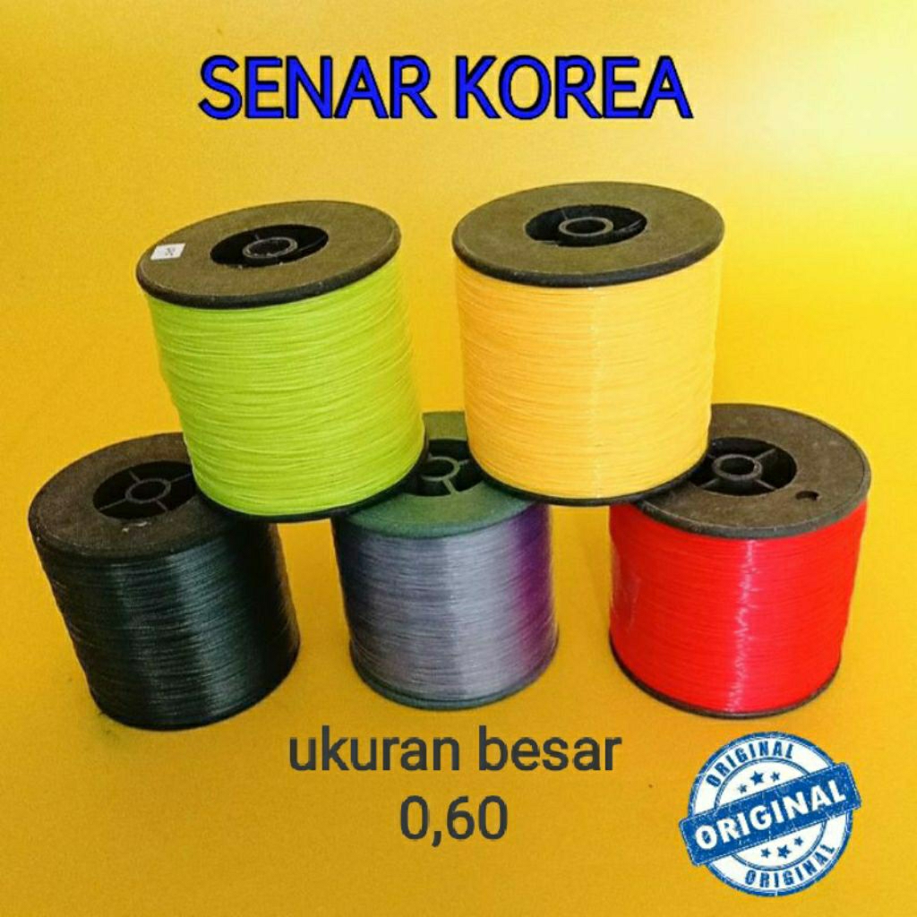 senar korea warna unik warna stabilo 0,60 panjang -+ 300/600meter senar layangan /kenur layangan/