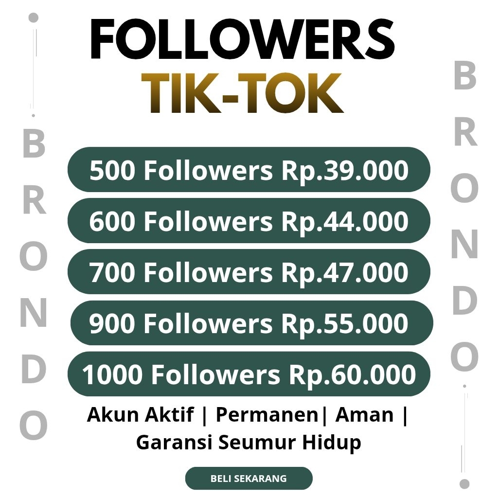 Terlaris Permanen Followers Tiktok Permanen Tiktok Bergaransi Termurah Di Indonesia | Untuk Affiliet