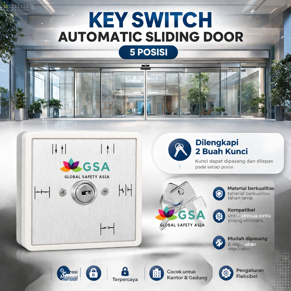 Key Switch Automatic Sliding Door / Kunci Automatic Sliding Door