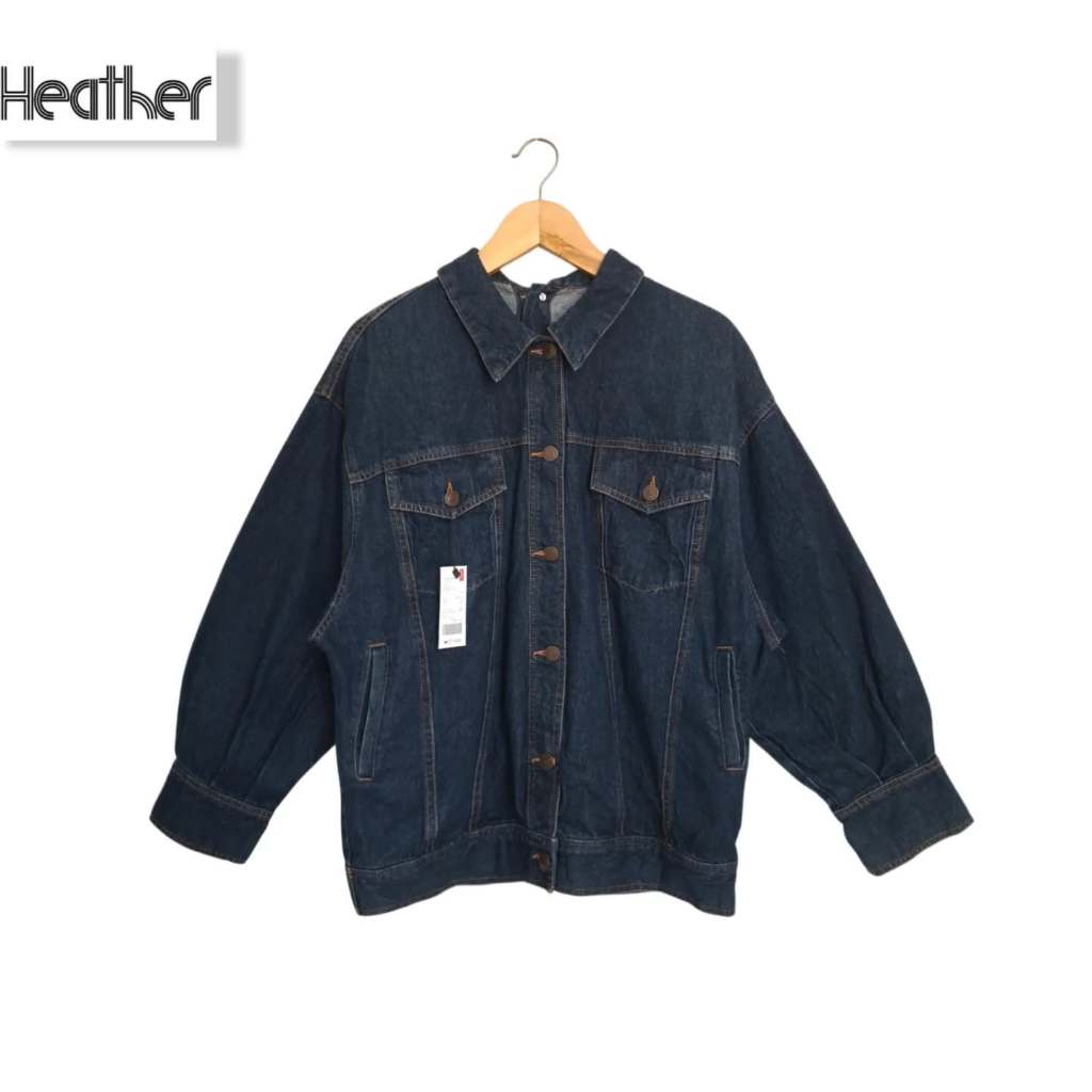 Jacket Jeans Denim Wanita Lengan Balon Indigo (KODE : D3/D2- 06 )