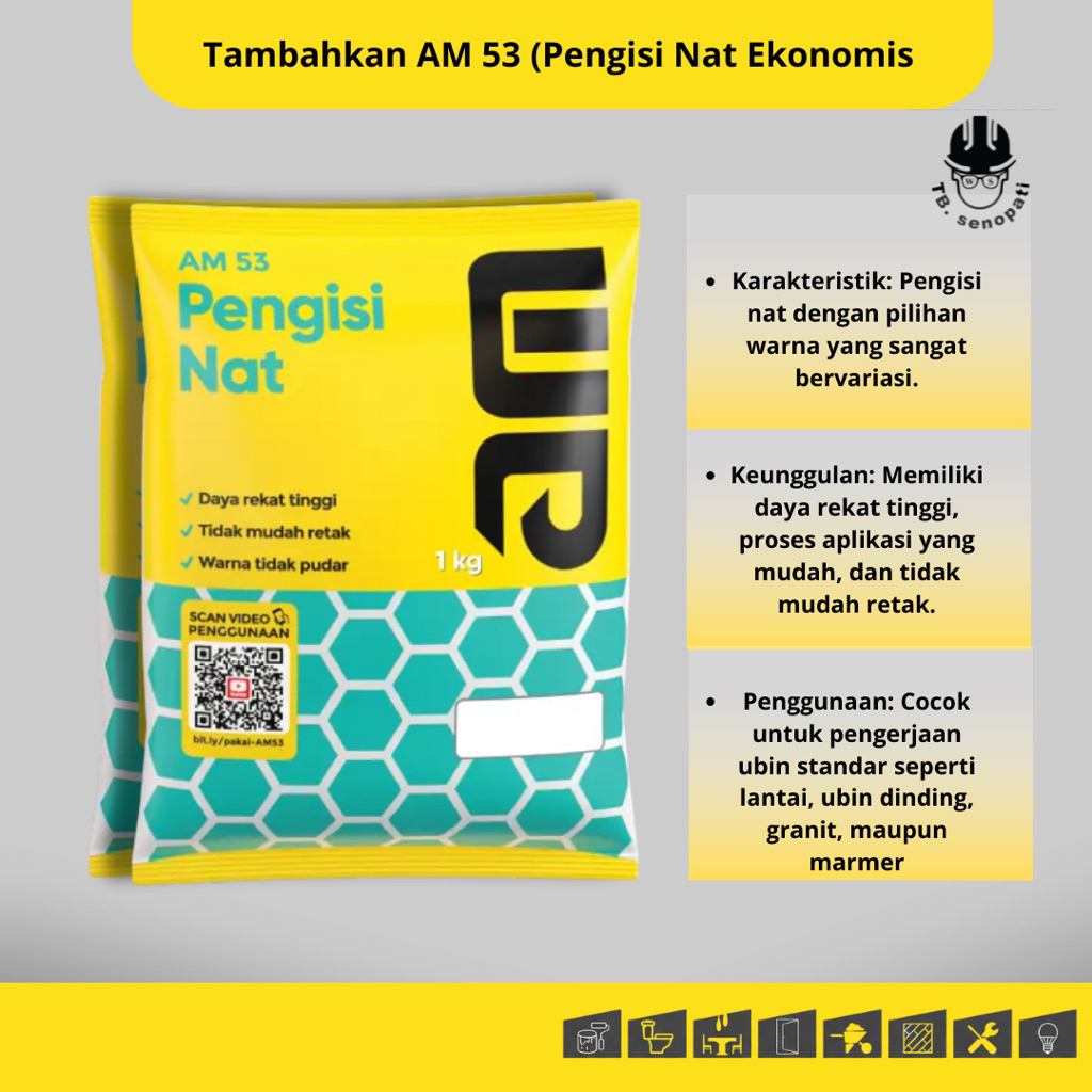 Semen Keramik Pengisi Nat AM 53 / Nat Keramik Am53 1kg