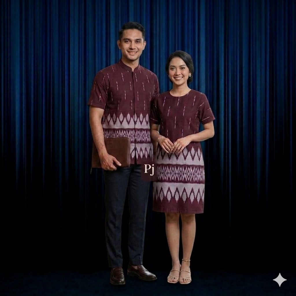 Couple Dress Batik Modern Harga sepasang Motif Kopri Merahbaju couple dress batik korean style pres 