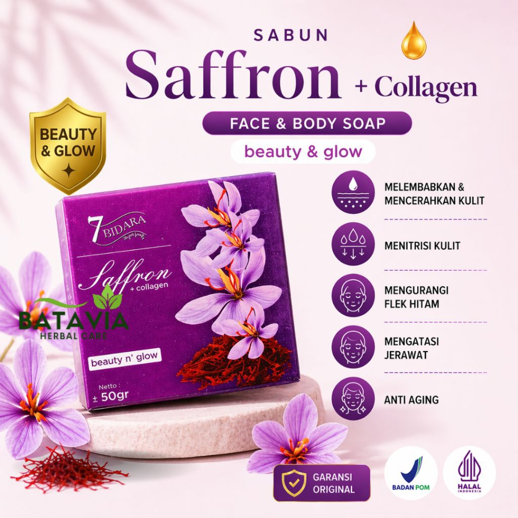 [BPOM] Sabun Saffron Collagen Brightening Body & Face Soap