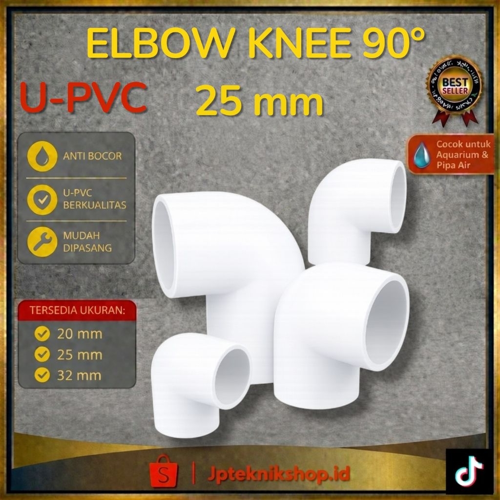 [25mm ] Knee Polos Pvc putih 25mm | Elbow Polos pvc 25mm Keni pipa pvc, Knee Aquarium, Elbow Hidropo