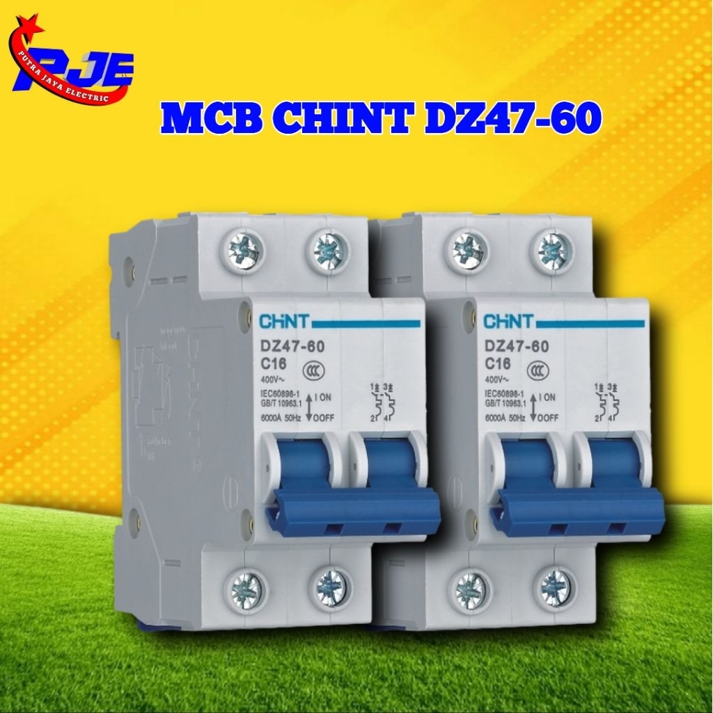 MCB CHINT DZ47-60 2PHASE. TERSEDIA 6A. 10A. 32A. KUWALITAS ORIGINAL