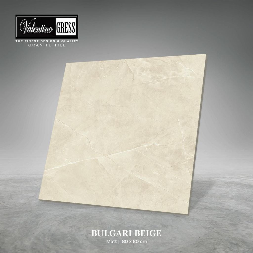Granite Lantai 80X80 | Bulgari Beige | Valentino Gress | Matt