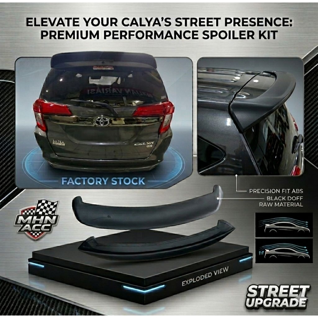 SPOILER CALYA SIGRA MODEL SPOON FIBER HITAM DOFF