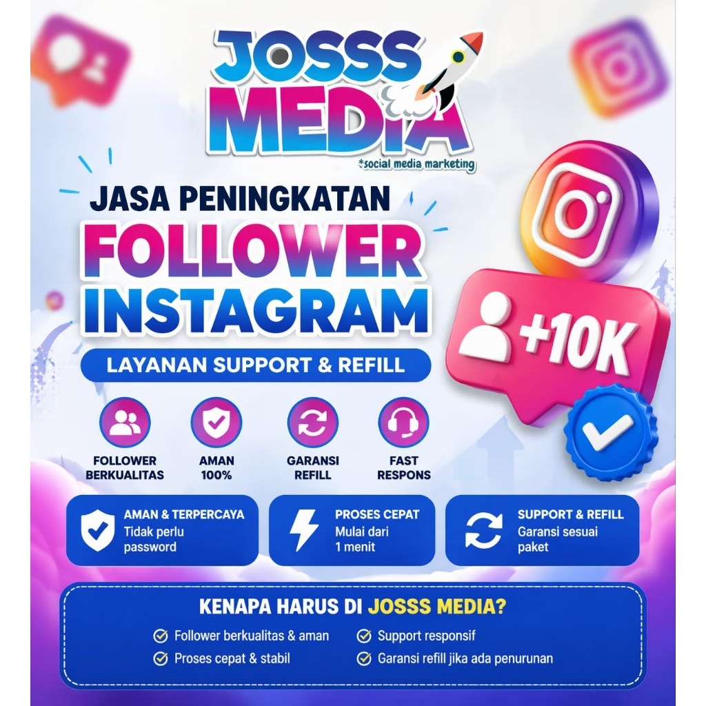 Jasa Peningkatan Followers Instagram Penambahan Follower Support Refill