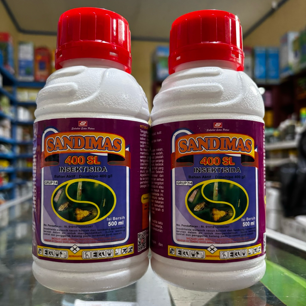 Insektisida SANDIMAS 400SL Kemasan 500ml - Sandimas Pembasmi Wereng Sundep dan Ulat Grayak