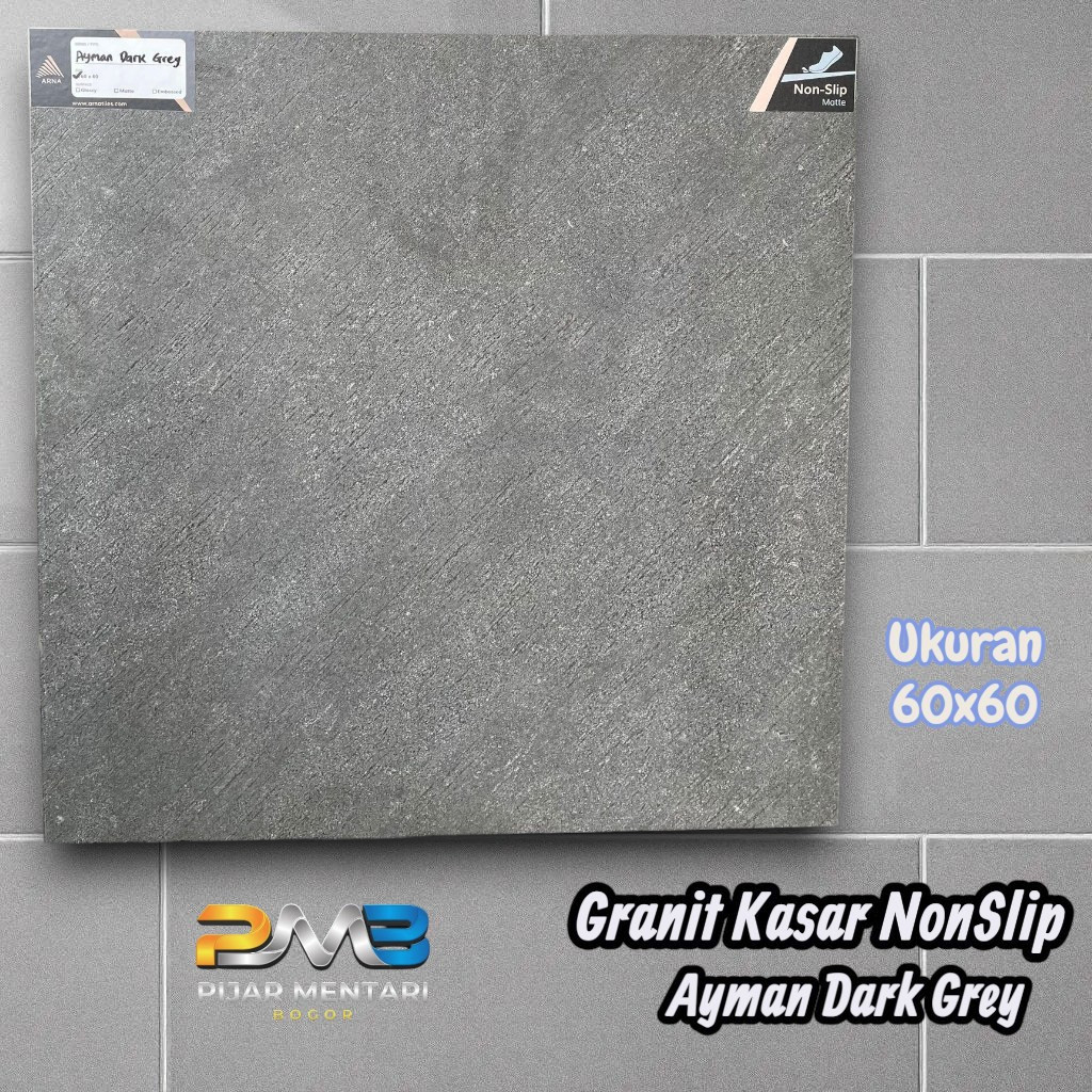Granit Lantai Kasar NonSlip AYMAN DARK GREY 60x60 ARNA