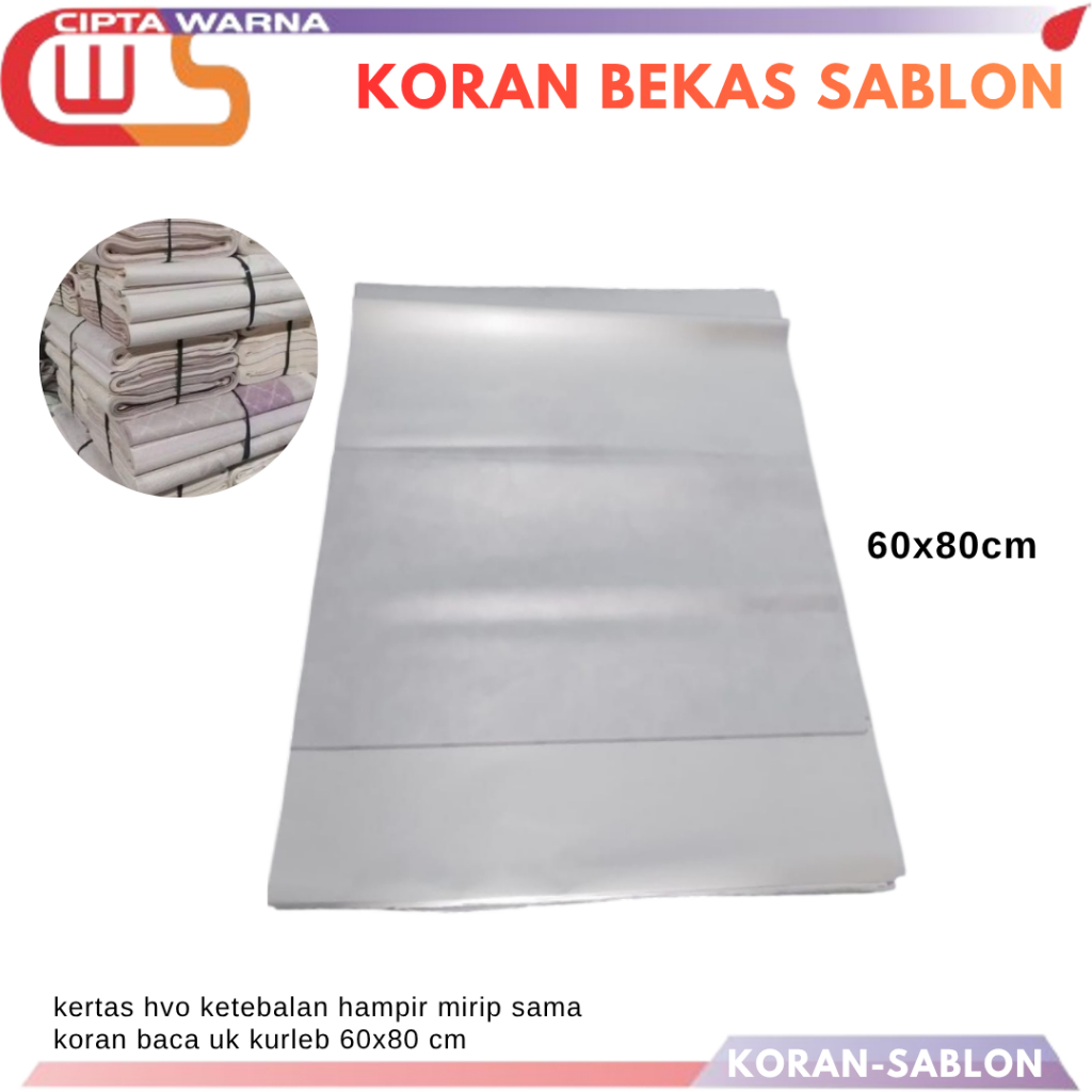 koran bekas Digital printing kertas sablon hvo tipis 60x80 cm kiloan - C1 CWS