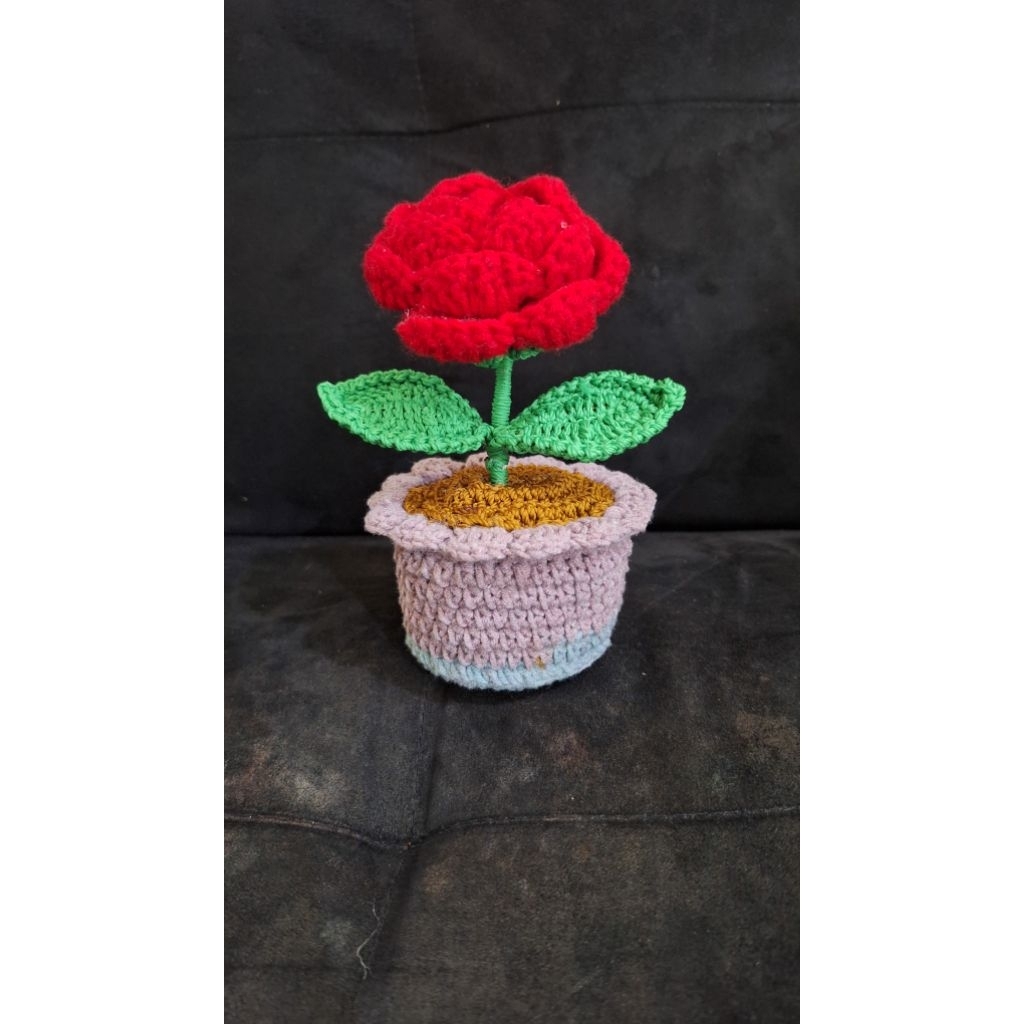 Amigurumi bunga rajut | hiasan bunga rajut | bunga rajut pot