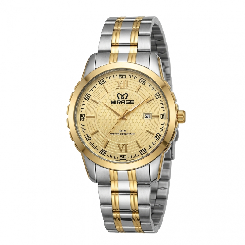 Jam Tangan Mirage 8267 Silver Gold Ivory MDBTGIV