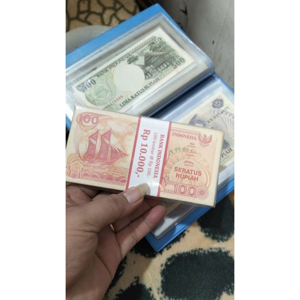 Koleksi uang kuno 100 Kapal Pinisi 1 Gepok Asli Gress Original