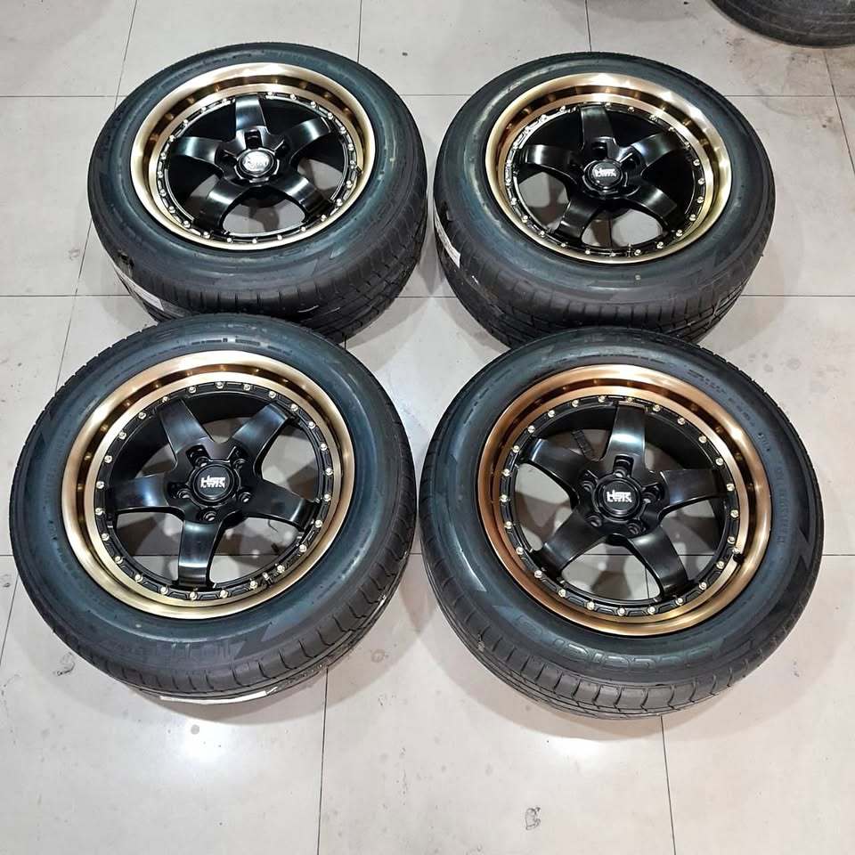 jual velg seken HSR BOB R18X8,5/9,5 H5X114,3 ET 40/38 black bronze pnp Toyota Alphard, Toyota Innova
