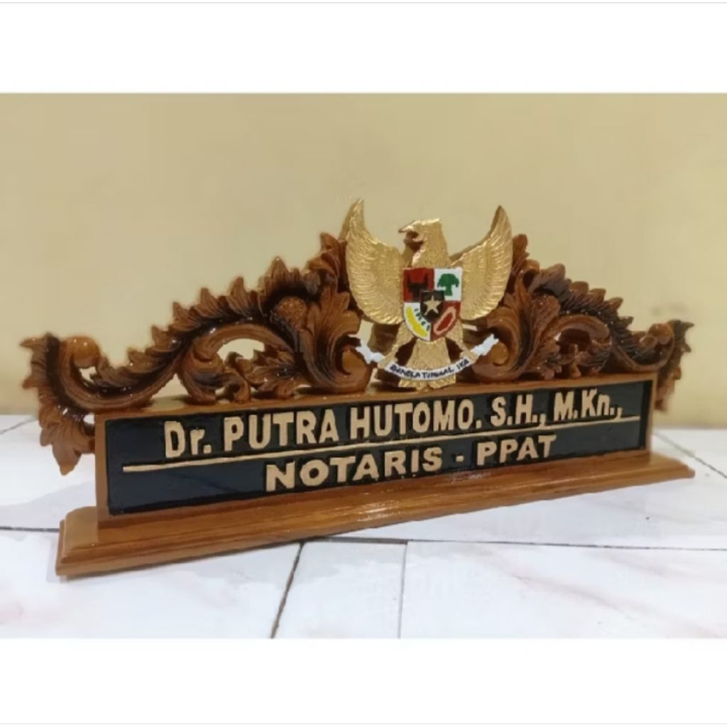PAPAN NAMA UKIR KAYU JATI