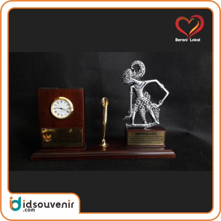 NCPH Jam Wayang Logam dan pen holder emas + custom tulisan etsa