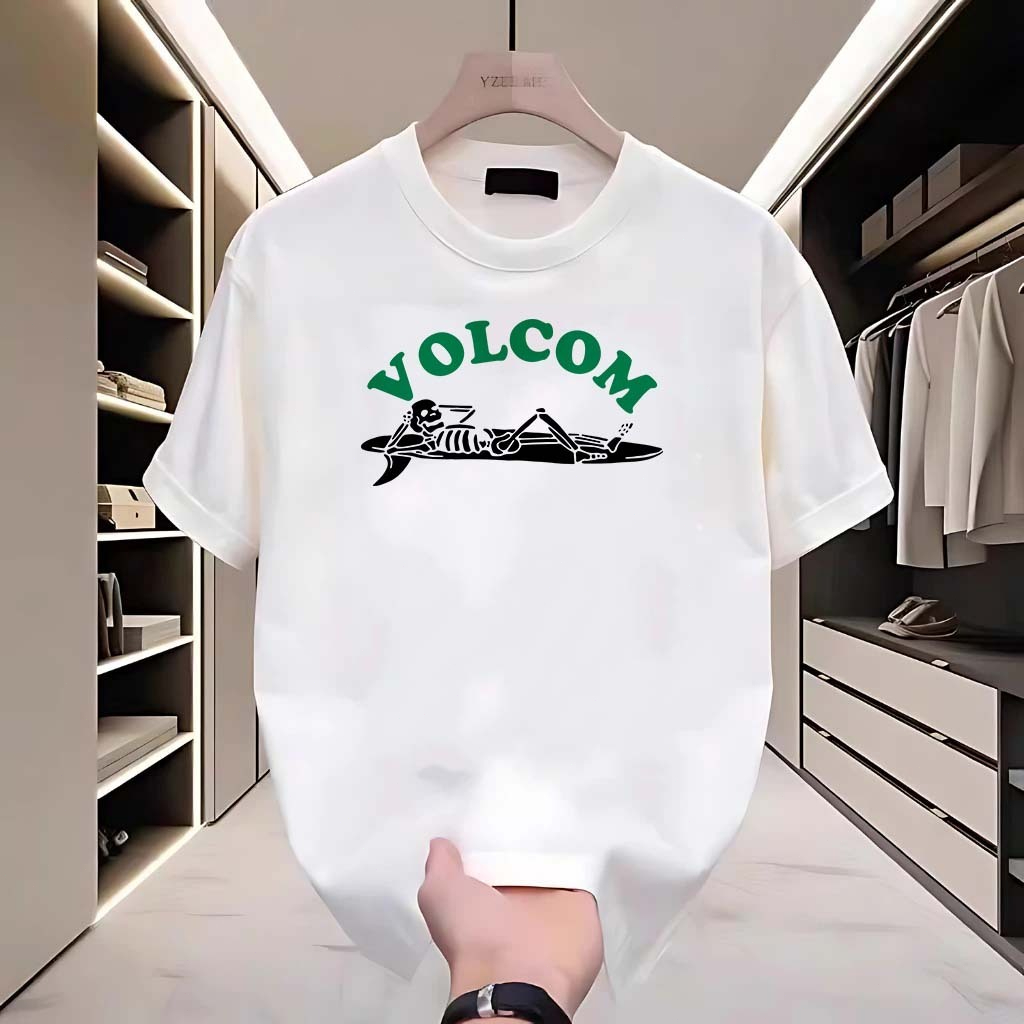 COD Kaos Trendi Pria Wanita Geometris Hitam Santai|Baju Atasan Lengan Pendek Pria Katun Murni Kerah 