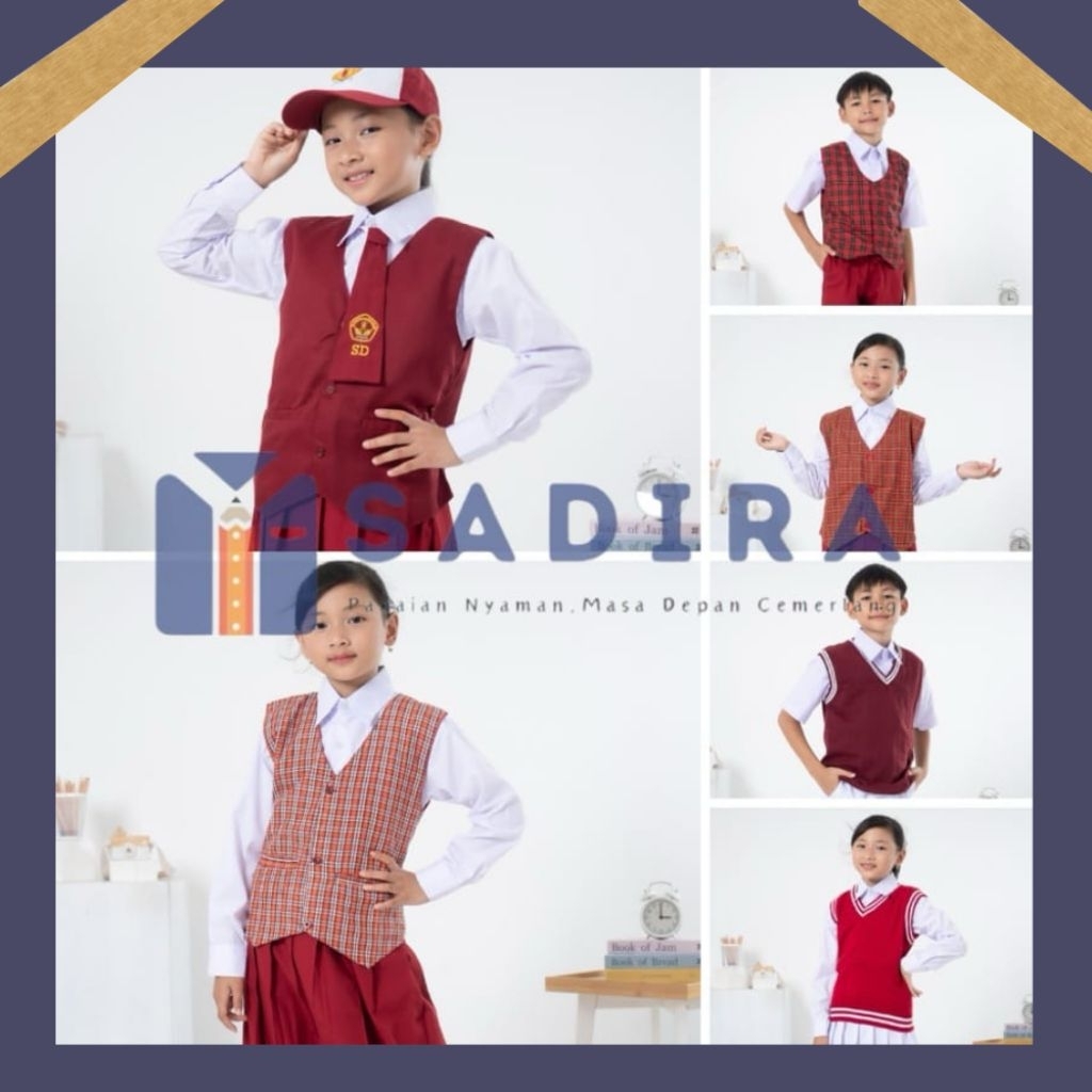 BAJU ROMPI/ VEST  SD RAJUT, POLOSAN,DAN KOTAK-KOTAK