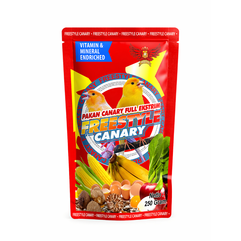 freestyle merah pakan harian kenari gacor nutrisi lengkap