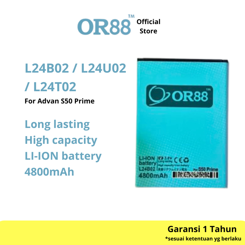 OR88 - Baterai Advan S50 Prime L24B02 / L24U02 / L24T02 Original Double Power Batre Batrai Battery H