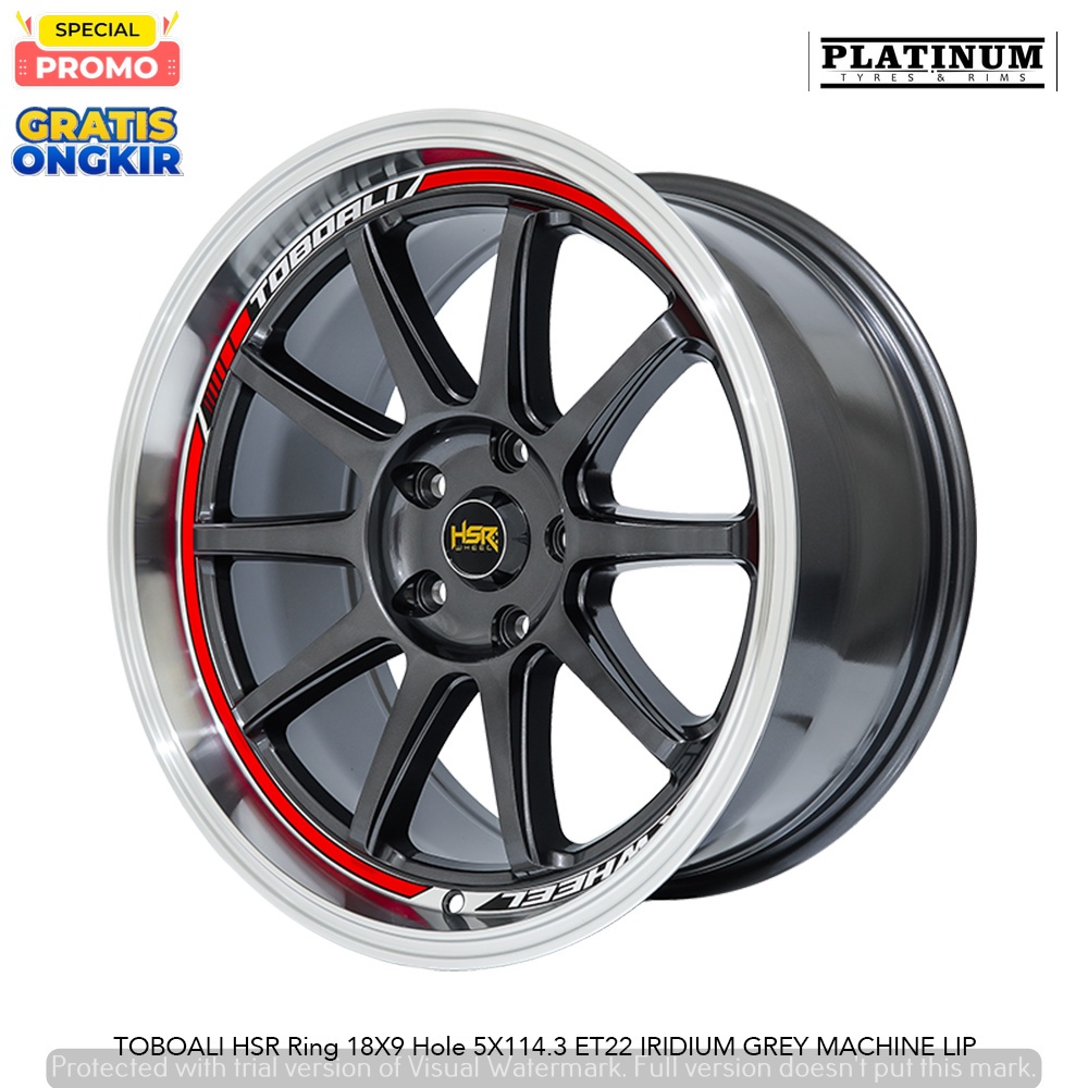 PAKETAN VELG HSR TOBOALI R18 PCD 5X114,3 PLUS BAN 235 50 R18  ACCELERA BUAT MOBIL INNOVA ZENIX CRV