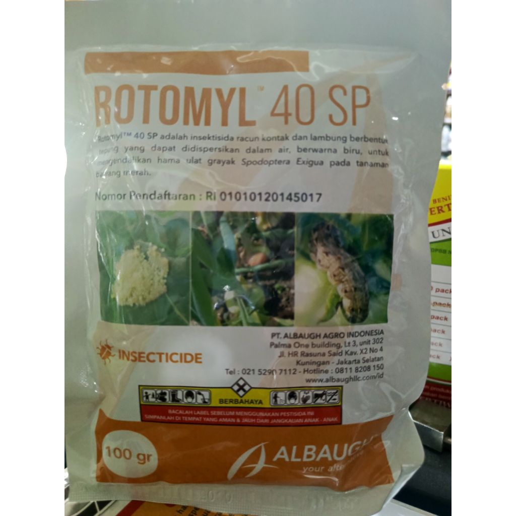 Rotomyl 40sp 100gr bahan aktif metomil 40%