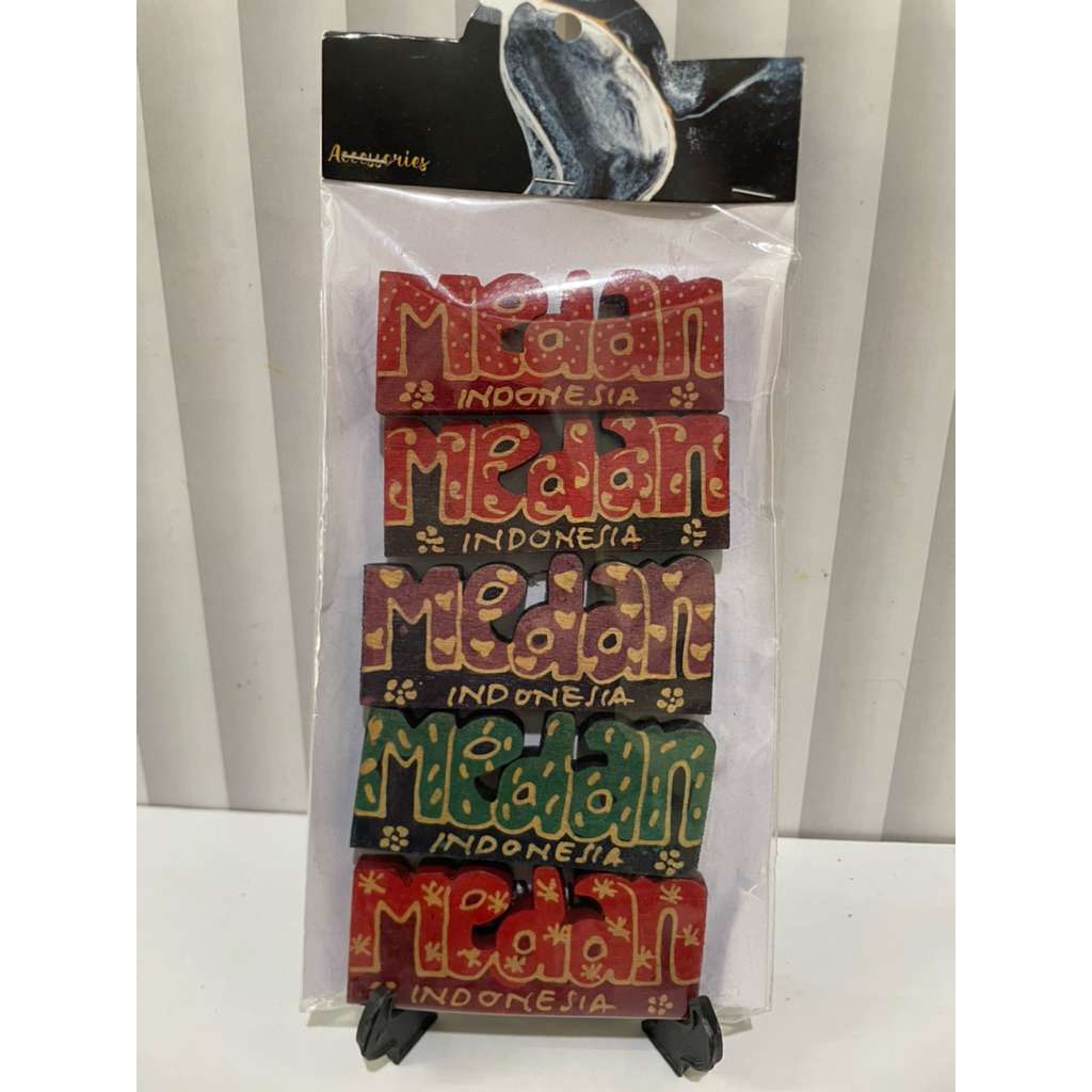 TEMPELAN KULKAS FRIDGE MAGNET KAYU OLEH OLEH KHAS MEDAN