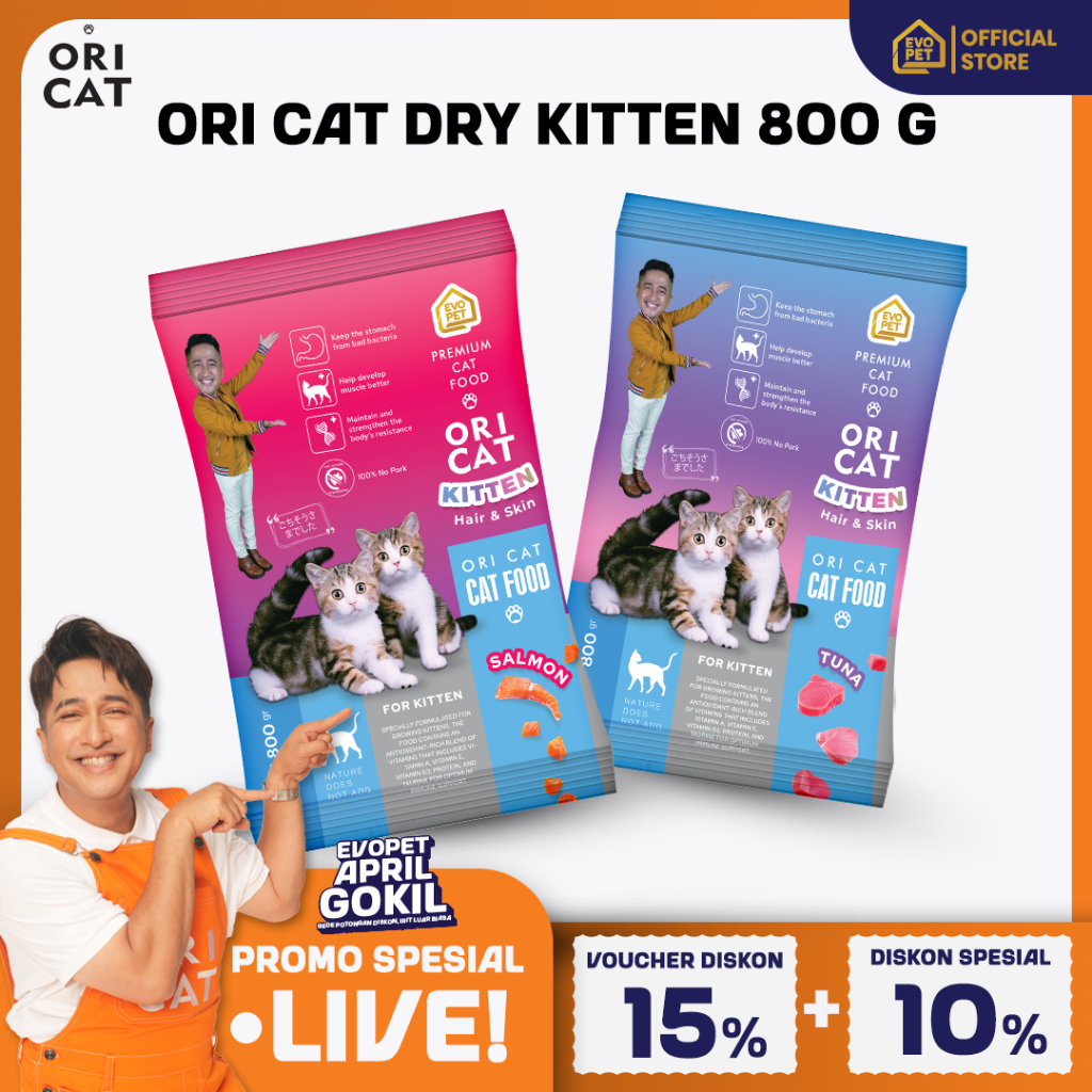 [EXCLUSIVE LIVE] ORI CAT DRY FOOD KITTEN 800GR
