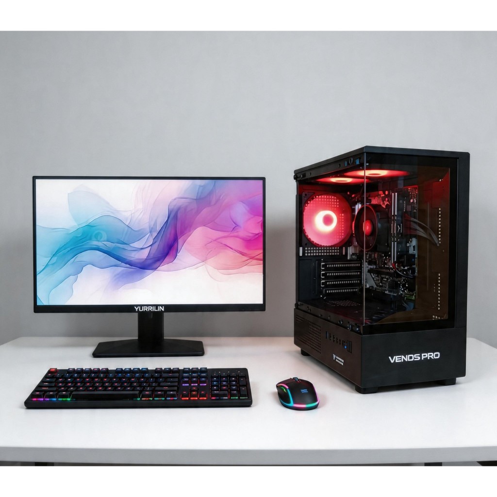 PC GAMING FULLSET RYZEN 5 - RAM 16GB - VGA GTX 1650 DDR6 - MONITOR 24 INC