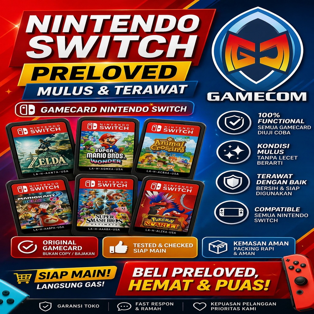 Game Nintendo Switch Preloved Game Mario Luigi Pokemon Zelda Nintendo Switch Original Bekas Preloved