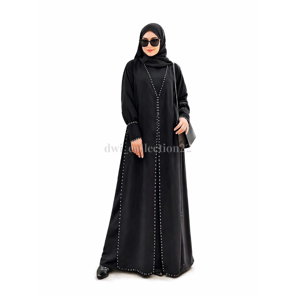 Abaya Hitam Mewah Elegan Turkey Modern Remaja Dress Arab Saudi Zephi Turki Umroh Dubay