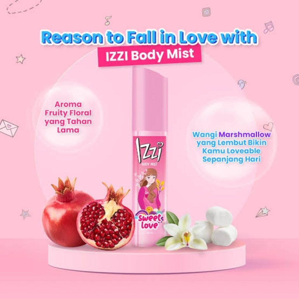 [Buy 1 Get 1] Izzi Sweet Love Eau de toilet 100 ml perfume cologne body Mist parfum kkv