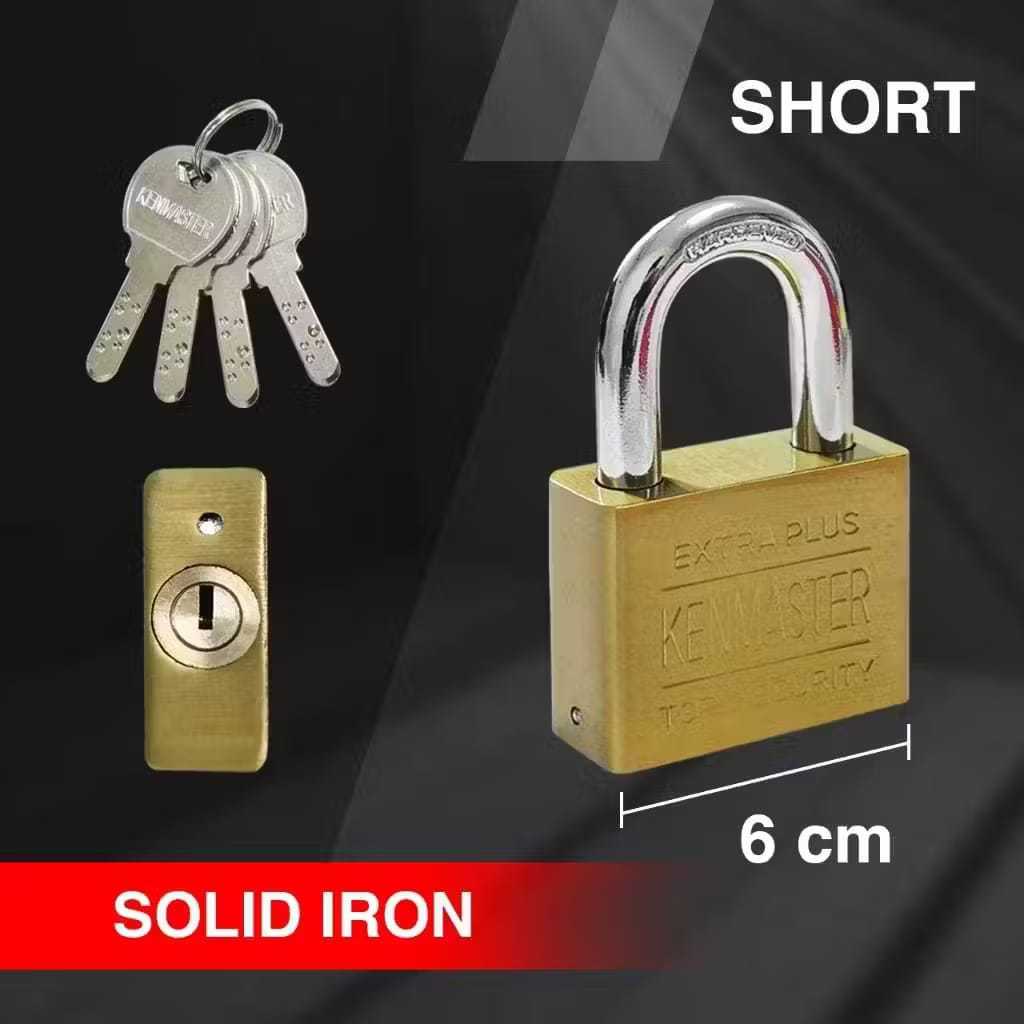 Kenmaster Gembok Komputer Pendek 60MM CK-60S KEY S / Gembok Komputer Key Kuning / Gembok Leher Pende