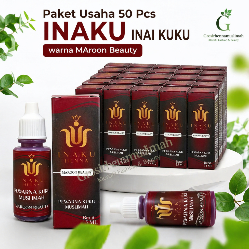 PAKET USAHA INAKU INAI KUKU 50 PCS | HENNA KUKU HALAL MAROON BEAUTY | GROSIR MURAH LARIS