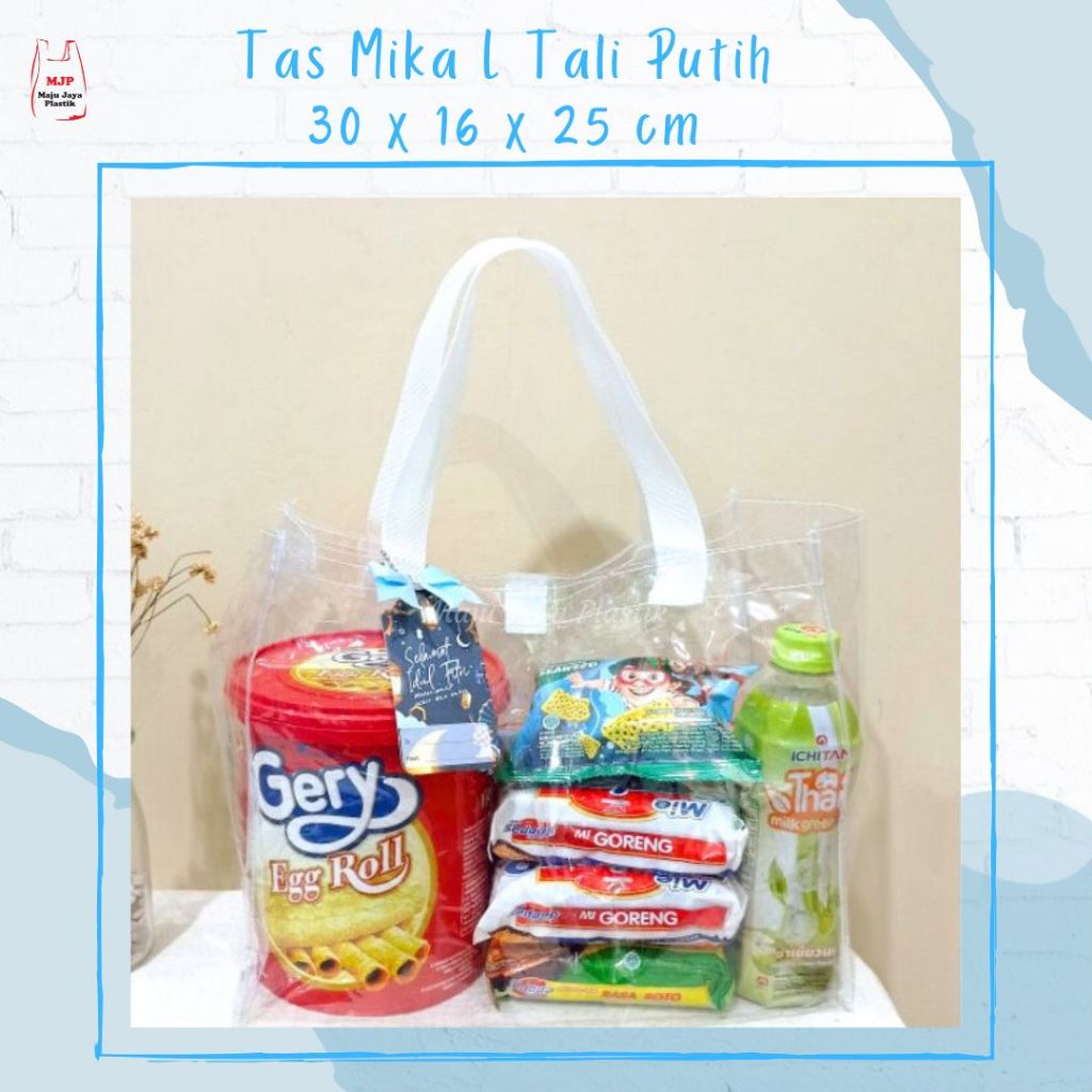Goodie Bag Mika Transparan – Tas Hampers acara ulang tahun 20x10x20 / 25x10x20 / 30x10x25 Premium