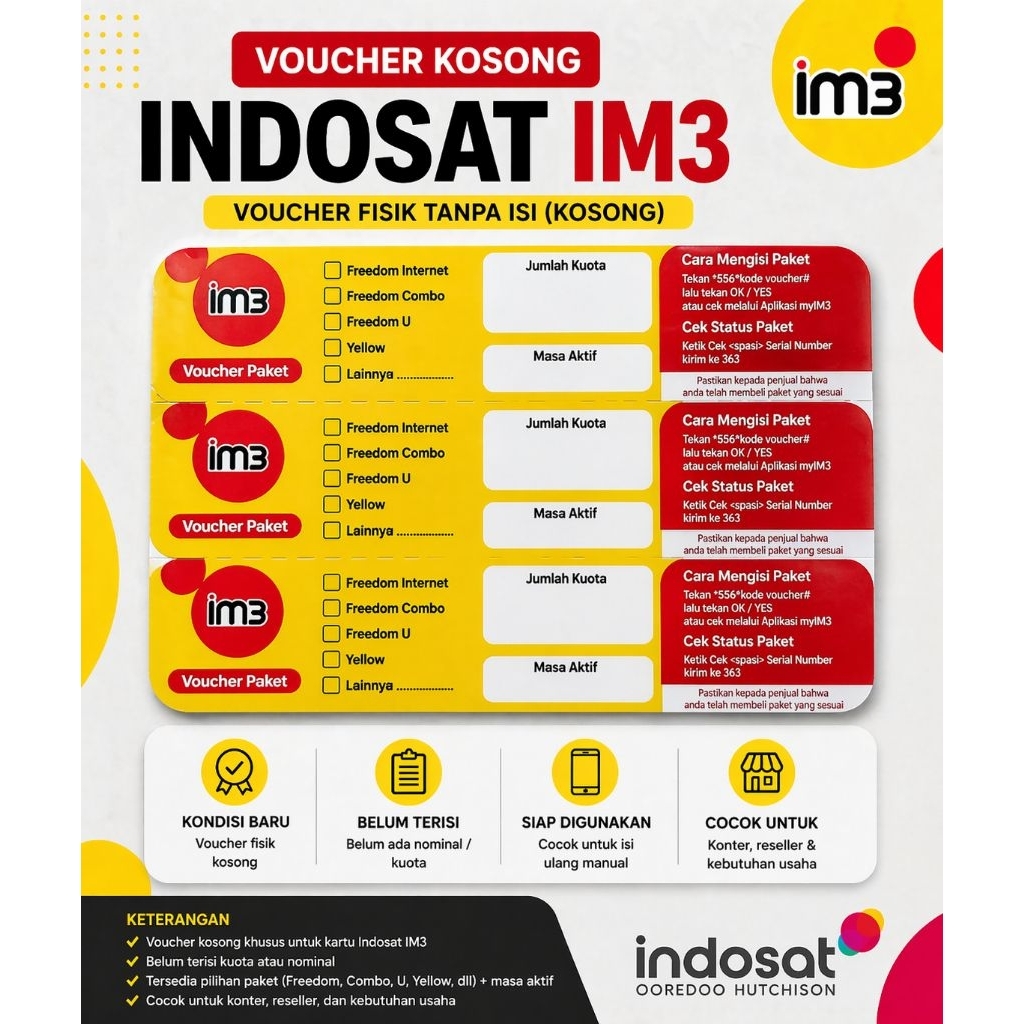 Voucher Kosong  Indosat im3
