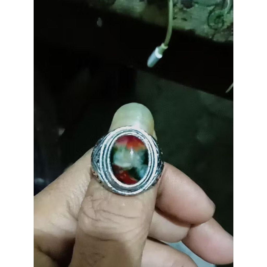 batu akik cincin panca warna Garut Edong Super