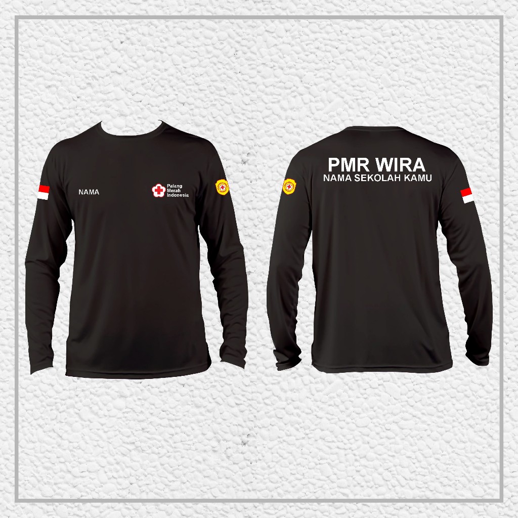 Kaos Baju PMR WIRA PMI Gratis Nama Kamu dan Nama Sekolah Lengan Panjang || Kaos PMR Distro