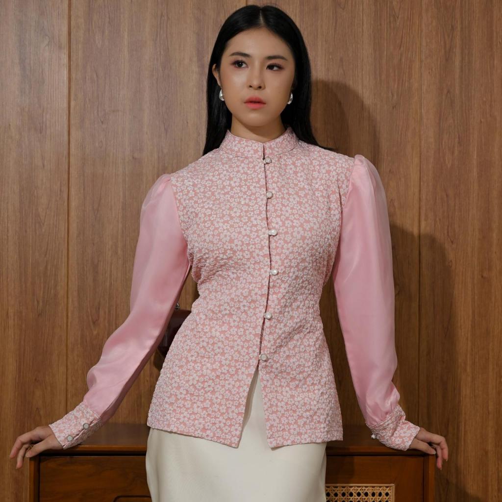 Oishi Blouse Jacquard Organza Inner Raya Collection byvitafa