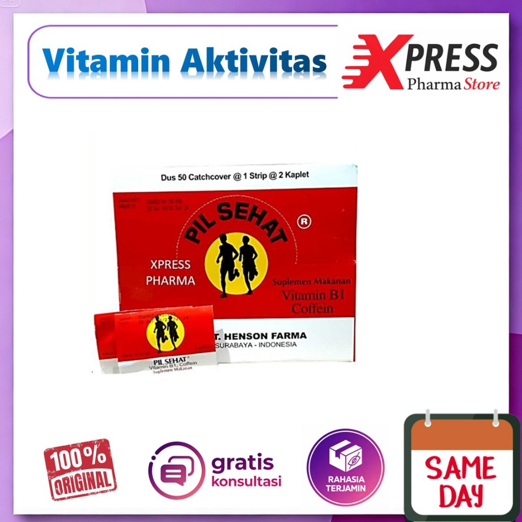 XPRESS  Pil Sehat Obat Kebugaran Tubuh Vitamin B1 B Cofein Kopi Anti Ngantuk TIdur Henson Farma Esep