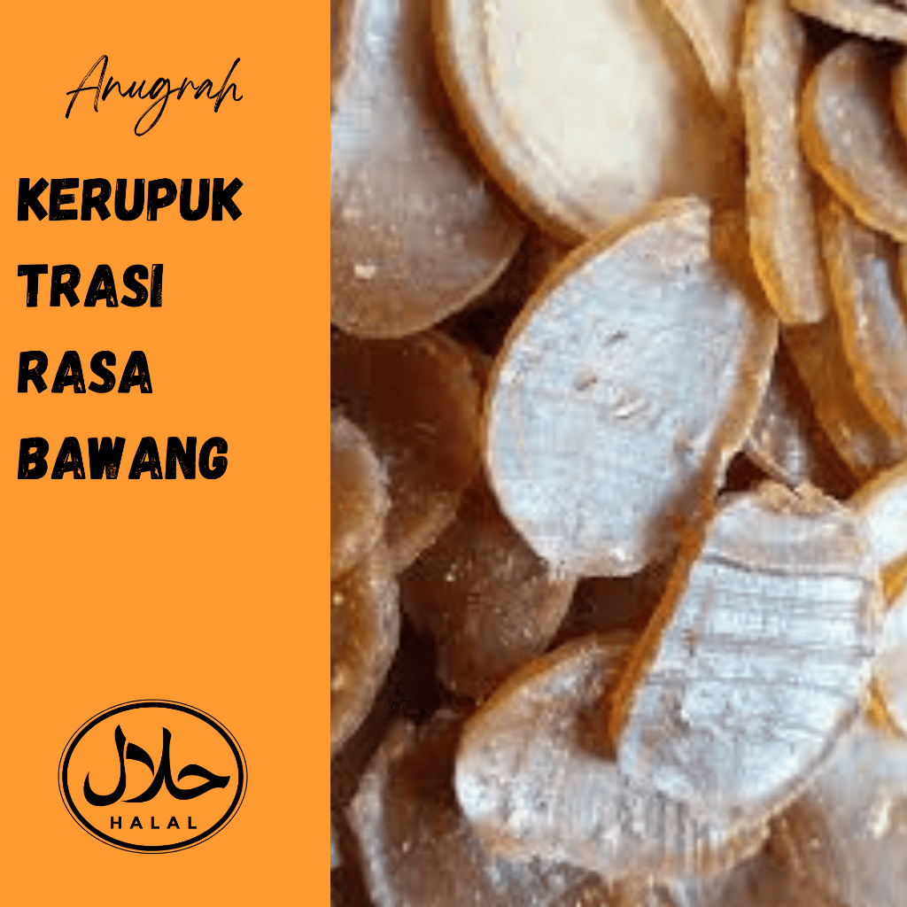 Kerupuk TERASI Cap Tiga Berlian 250gr  Kerupuk Mentah Kecil Rasa Bawang Udang Gurih Renyah Enak Mura