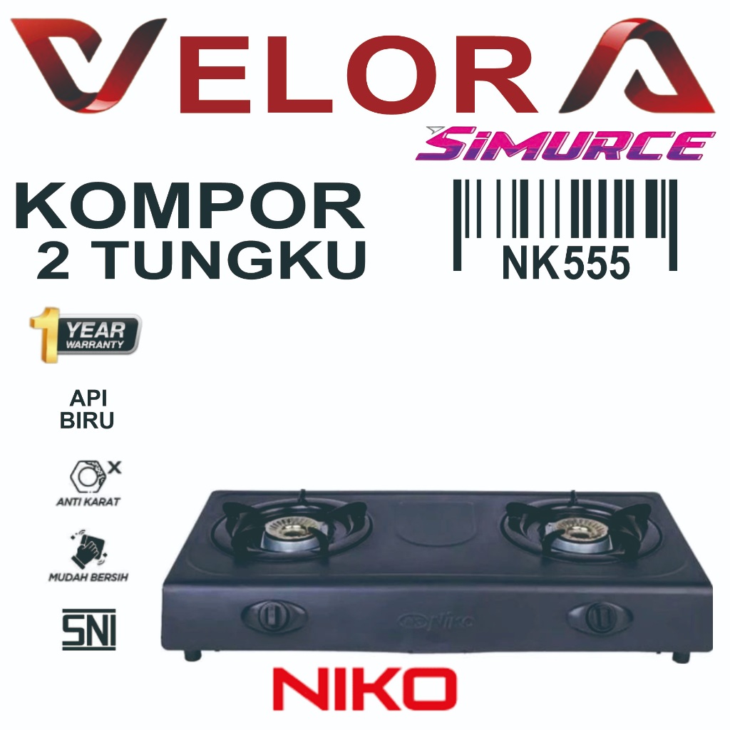 NIKO Kompor Gas 2 Tungku Api Biru NK 555