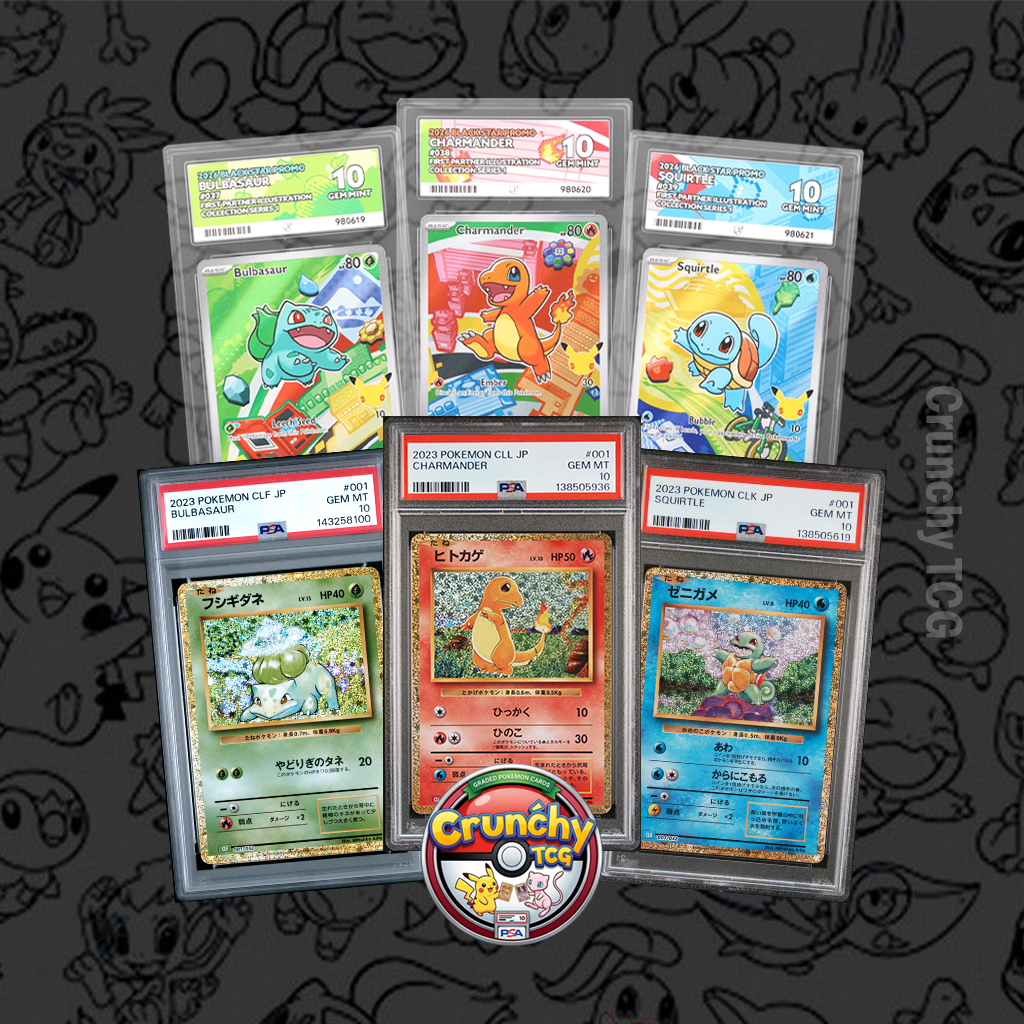 [BUNDLE CARDS] PSA 10 / CGC 10 / Pristine 10 / TAG 10 - Pokemon - Pikachu, Bulbasaur, Charmander, Sq