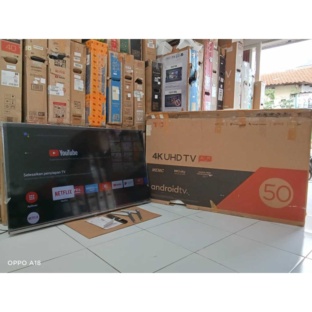 TV LED TCL ANDROID 50 INC SUDAH 4K KONDISI BEKAS MASIH SEGEL (074r)
