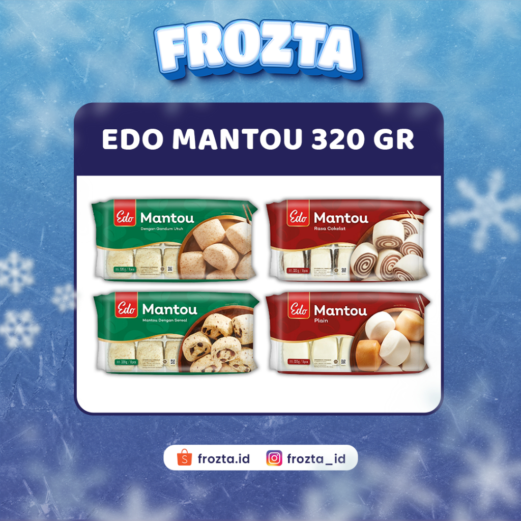 Frozen Food EDO Mantou Roti Kukus Lembut, Berbagai Variant Cokelat, Plain, Wholeweat, dan Multigrain