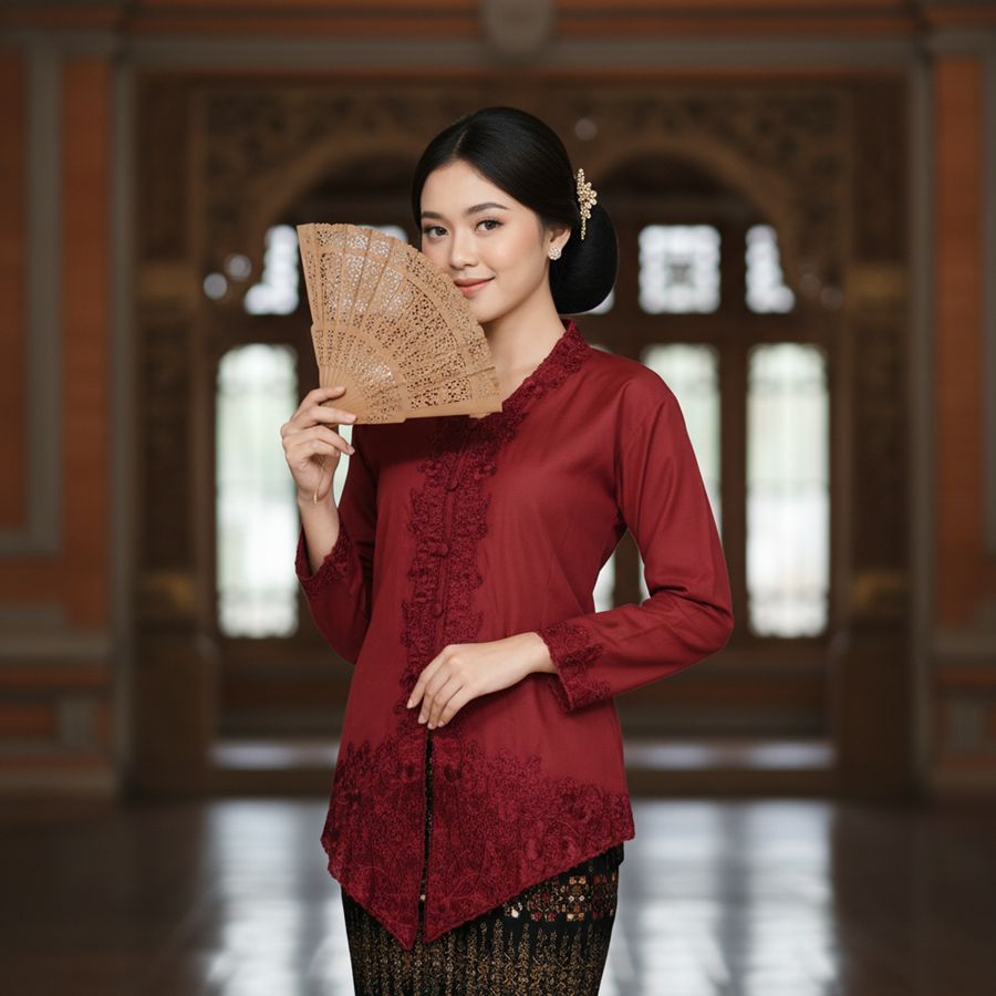 (DIJAMIN REALPICT) KEBAYA ENCIM PREMIUM WARNA PUTIH/KEBAYA BORDIR/KEBAYA MODERN/KEBAYA JUMBO