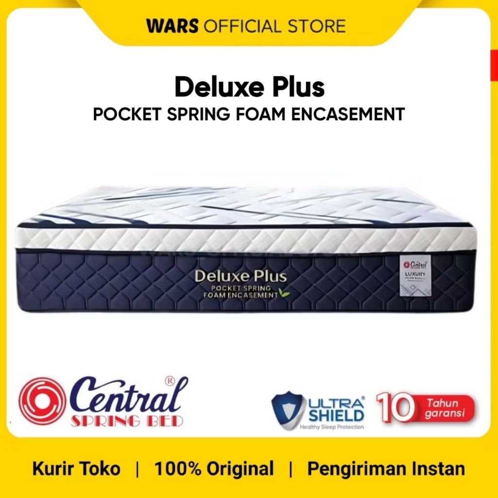 CENTRAL DELUXE PLUS POCKET SPRING FOAM ENCASEMENT - SPRING BED CENTRAL SILVER PLUSH POCKET SPRING