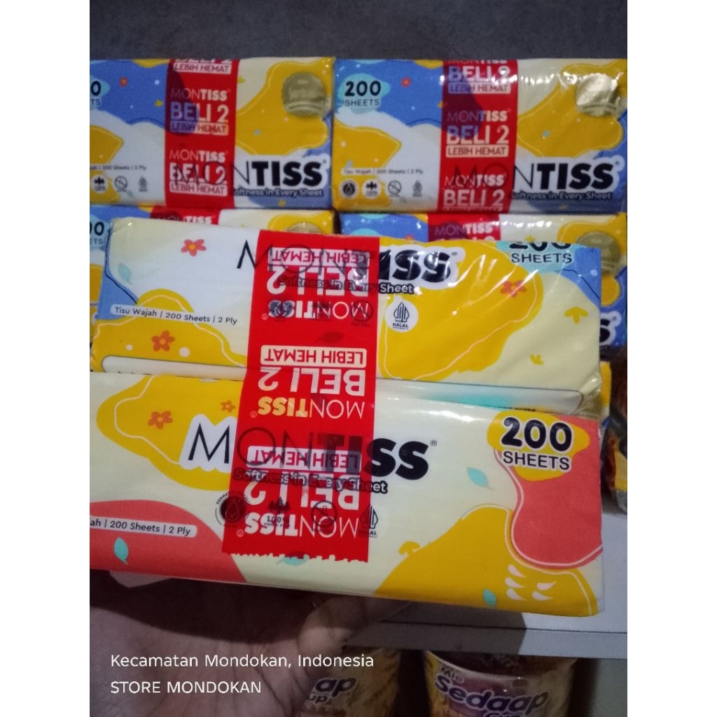 tissue wajah montis 200's