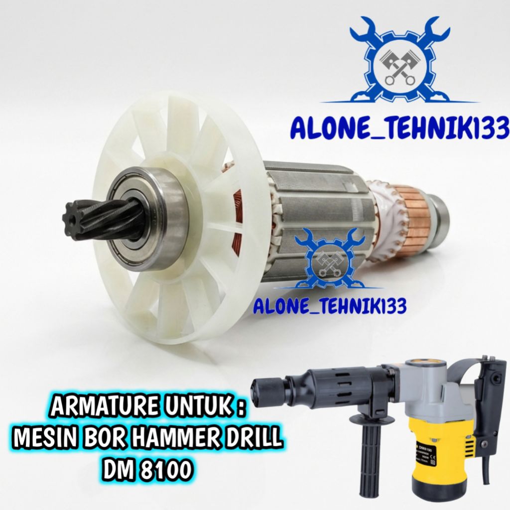 ARMATURE ANGKER FISCH DM8100 ANGKER MESIN DEMOLITION HAMMER FISCH DM 8100 ARMATURE  UNTUK JACK HAMME